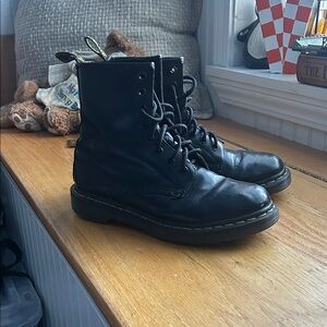 Dr. Martens Black Leather Combat Boots
